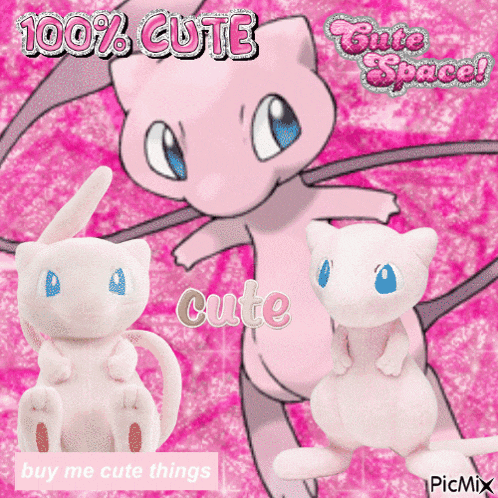 a picture of a pokemon with the words 100 % cute cute space
