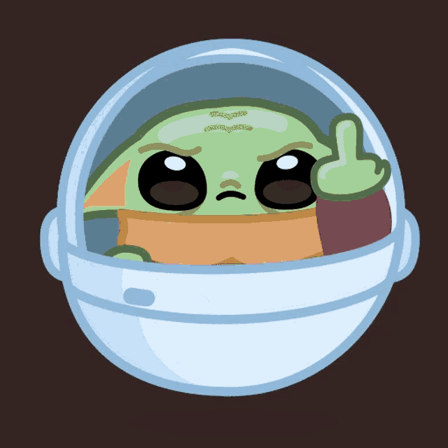 a baby yoda giving a thumbs up in a bubble