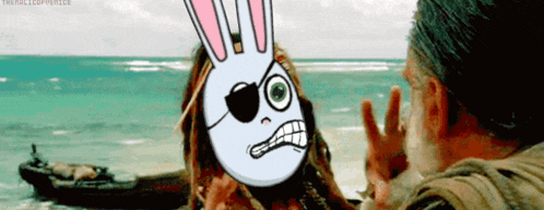 a cartoon of a rabbit wearing sunglasses and a bandage on its eye