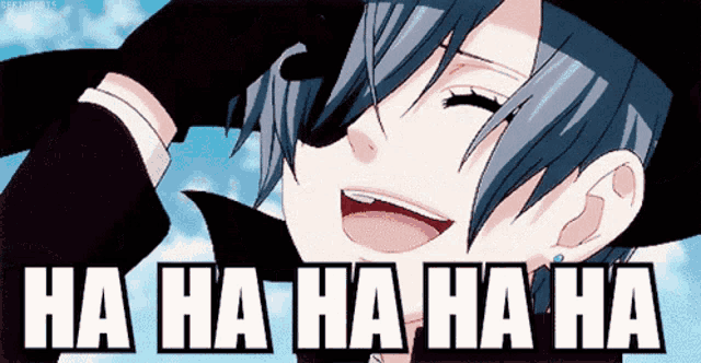 a cartoon character laughing with the words ha ha ha ha ha