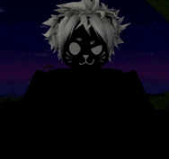 a silhouette of a person with a cat 's face on their face .