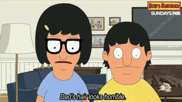 a bob 's burgers advertisement shows a man getting a haircut