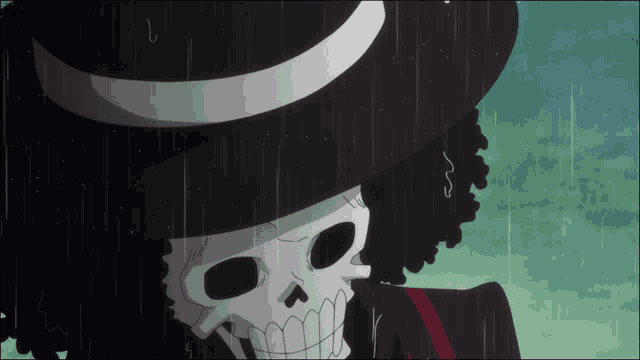 a cartoon of a skeleton wearing a hat