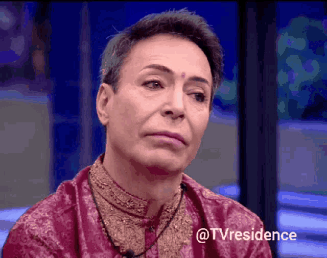 a close up of a man 's face with the words @tvresidence on the bottom