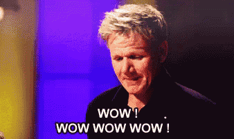 a man is saying wow wow wow in front of a blue background