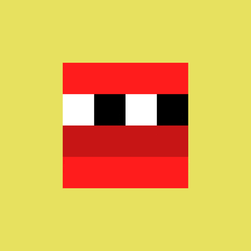 a pixel art of a flag with a yellow star and sunglasses