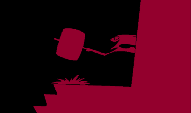 a drawing of a person reaching out to another person on a red background