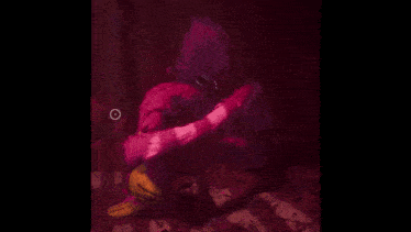 a painting of a person in a pink costume