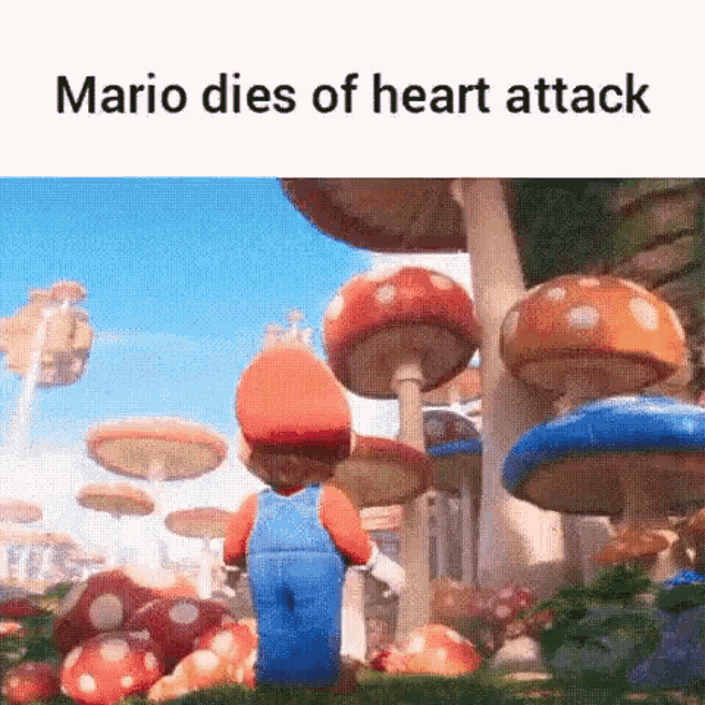 Mario Dies Of Heart Attack Meme GIF - Mario Dies Of Heart Attack Meme Heart Attack GIFs