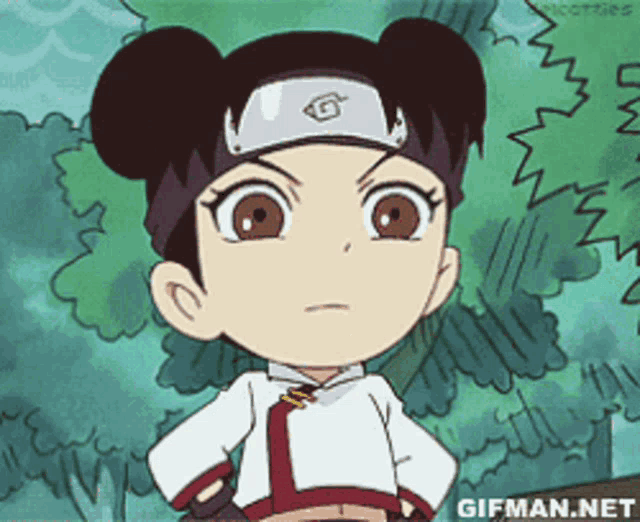 a cartoon of a girl with a headband that says ' gifman.net '