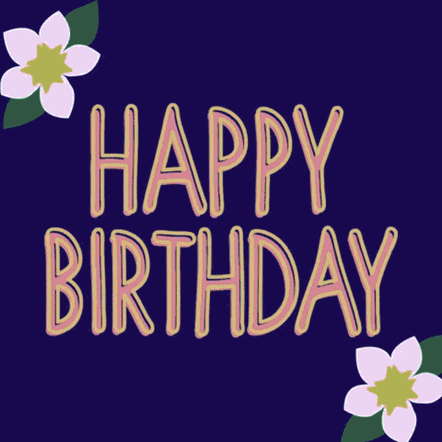 a blue background with the words happy birthday