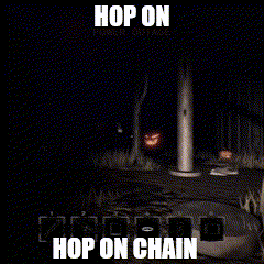 a screenshot of a video game with the words hop on chain