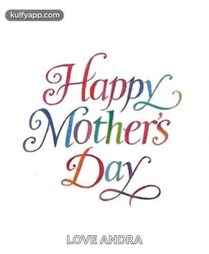 a colorful happy mother 's day card with hearts