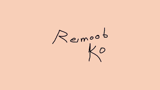 a pink background with remoob ko written in black