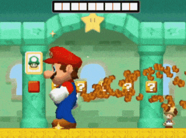a video game with mario and a star on the top