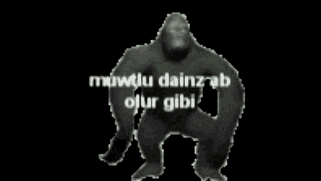 a picture of a gorilla with the words muwtu dainzab olur gibi