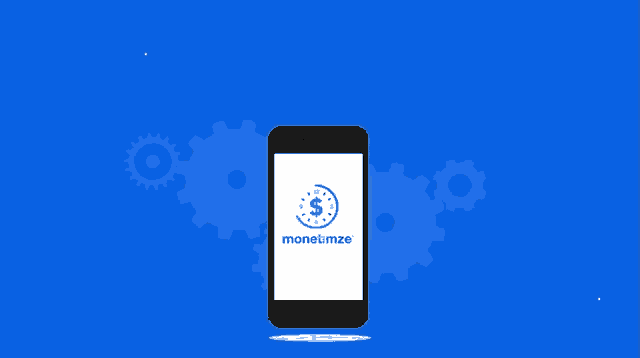 a phone displays the monetimze app on its screen