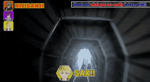 a screenshot of a video game that says shout out what you are madly in love with !