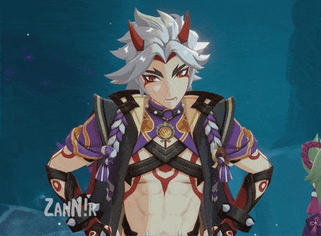 a video game character with the name zanner on the bottom right