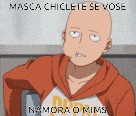 a picture of a bald man with the words masca chiclete se vose namorada o mims