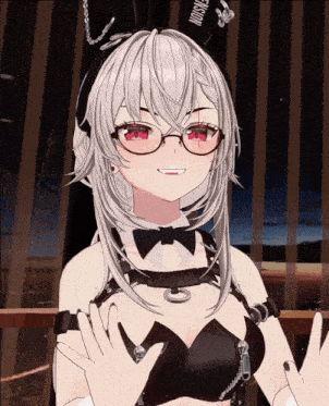 a girl wearing glasses and bunny ears has the word jackson on her head