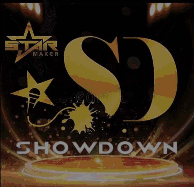 a poster for sd showdown with a lightning strike