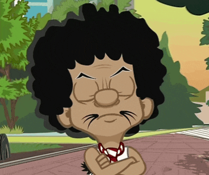 a cartoon drawing of a man with curly hair and mustache