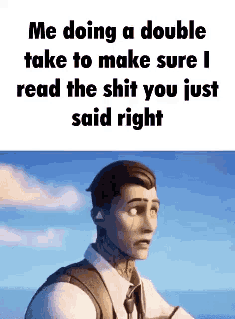 a man in a suit and tie is making a funny face while sitting in front of a blue sky .