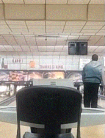 a bowling alley with a sign that says thanksgiving