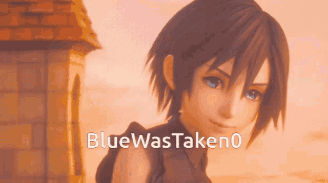 a picture of a girl with blue eyes and the words bluewastaken0 below her