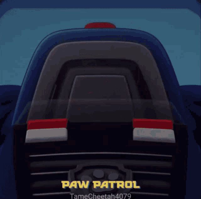 chase from paw patrol is driving a car with the words jet to the rescue above him