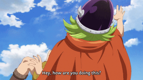 a cartoon character says hey how are you doing this in a blue sky