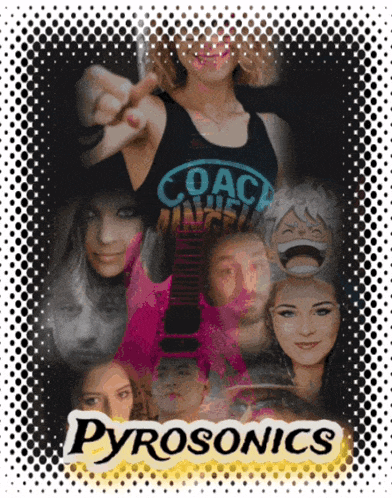 a poster for pyrosonics with a woman in a coach tank top