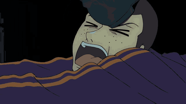 a cartoon of a man with his mouth open and his tongue out