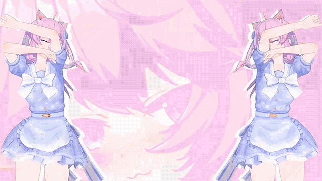 two anime girls are dancing with the words no need for horny jail