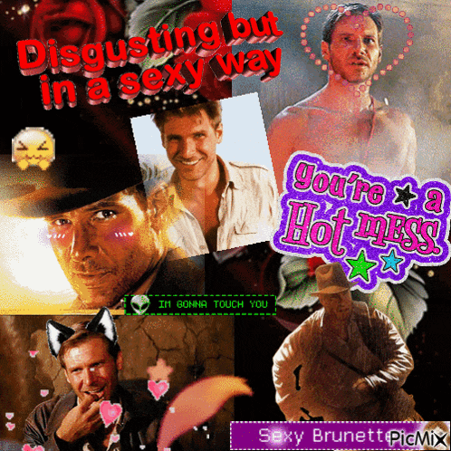 a collage of men with the words disgusting but in a sexy way on top
