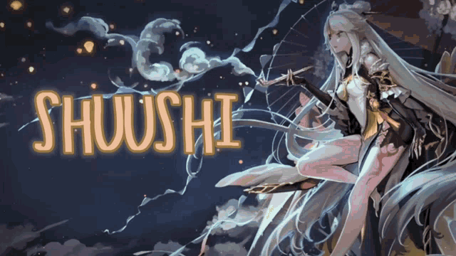 a picture of a girl with a sword and the word shuushi