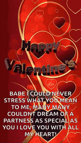 a valentine 's day greeting card with hearts and the words happy valentine 's
