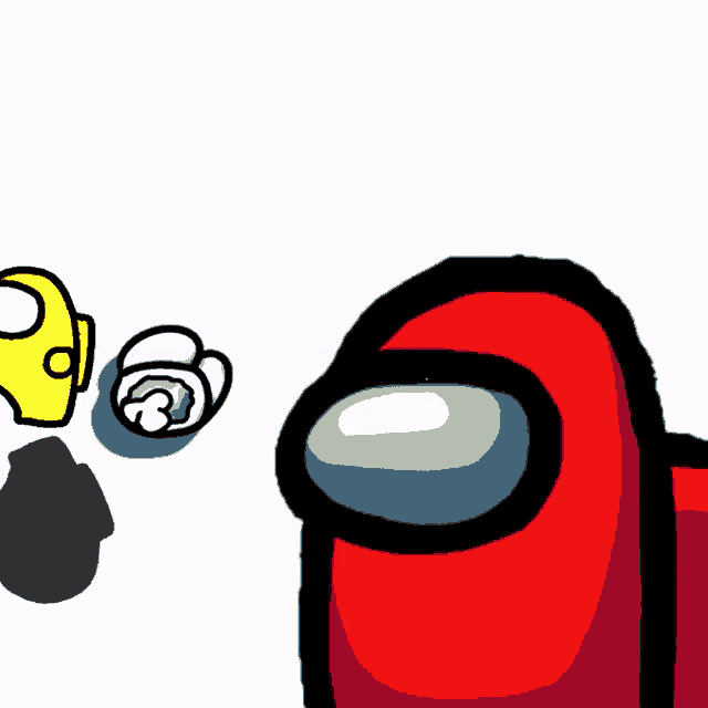 a red among us character standing next to a yellow character