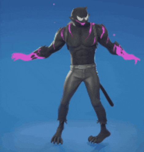 a man in a superhero costume is standing in front of a blue background and holding a bat .