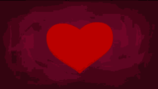 a red heart on a dark background with feathers