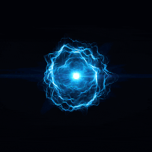 a glowing blue circle with a light coming out of it
