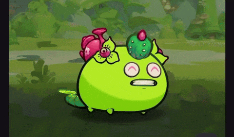 a cartoon character with a flower on its head