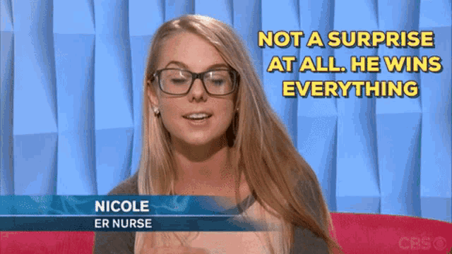 a woman with glasses and the name nicole er nurse on the screen
