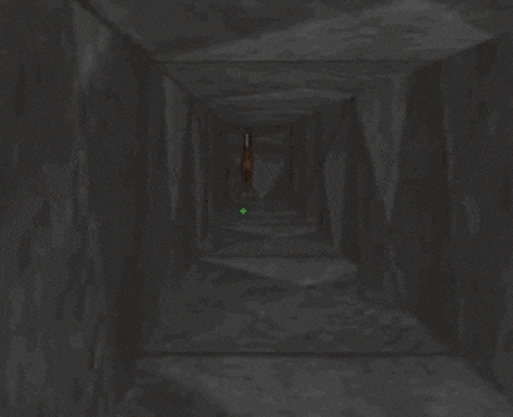 a pixel art of a horse standing in a dark room