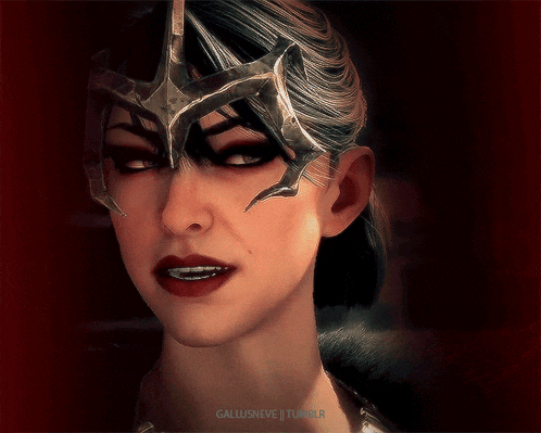 a close up of a woman 's face with the words gallusneve tumblr visible