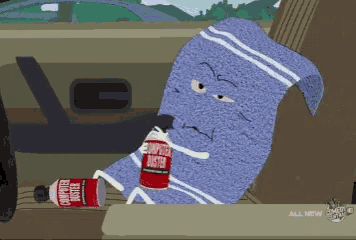 a cartoon character is holding a computer duster in his hand