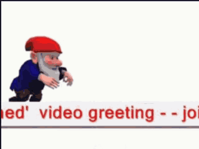 a cartoon gnome is holding a sign that says www.nogginclonith.co.uk .