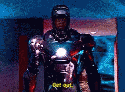 War Machine Iron Man GIF - War Machine Iron Man Get Out GIFs