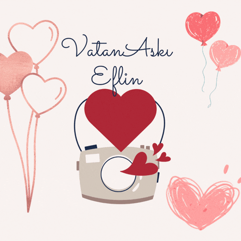 a drawing of a camera with a heart in it and the words vatan askeri effin
